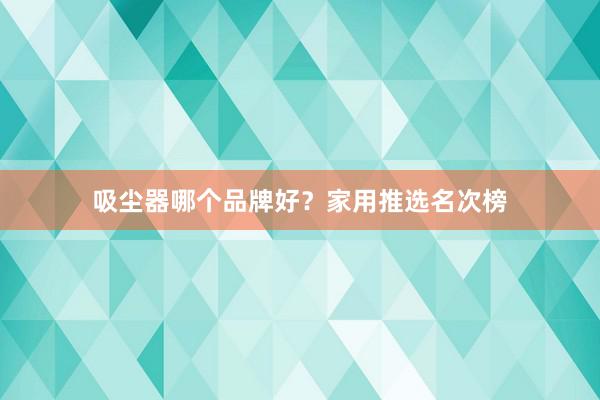 吸尘器哪个品牌好？家用推选名次榜