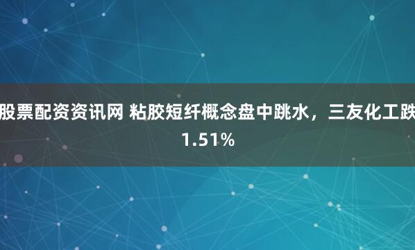 股票配资资讯网 粘胶短纤概念盘中跳水，三友化工跌1.51%